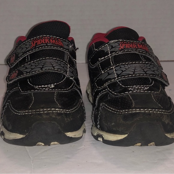 Marvel Spider-Man Sneakers Toddler Sz 8 Velcro Closure Black Red lite-up135639 - Picture 3 of 7